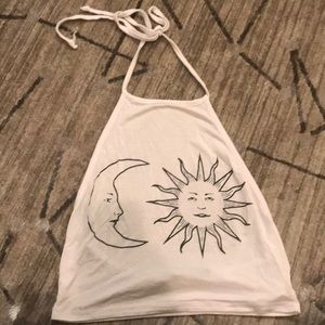 White Sun & Moon halter top